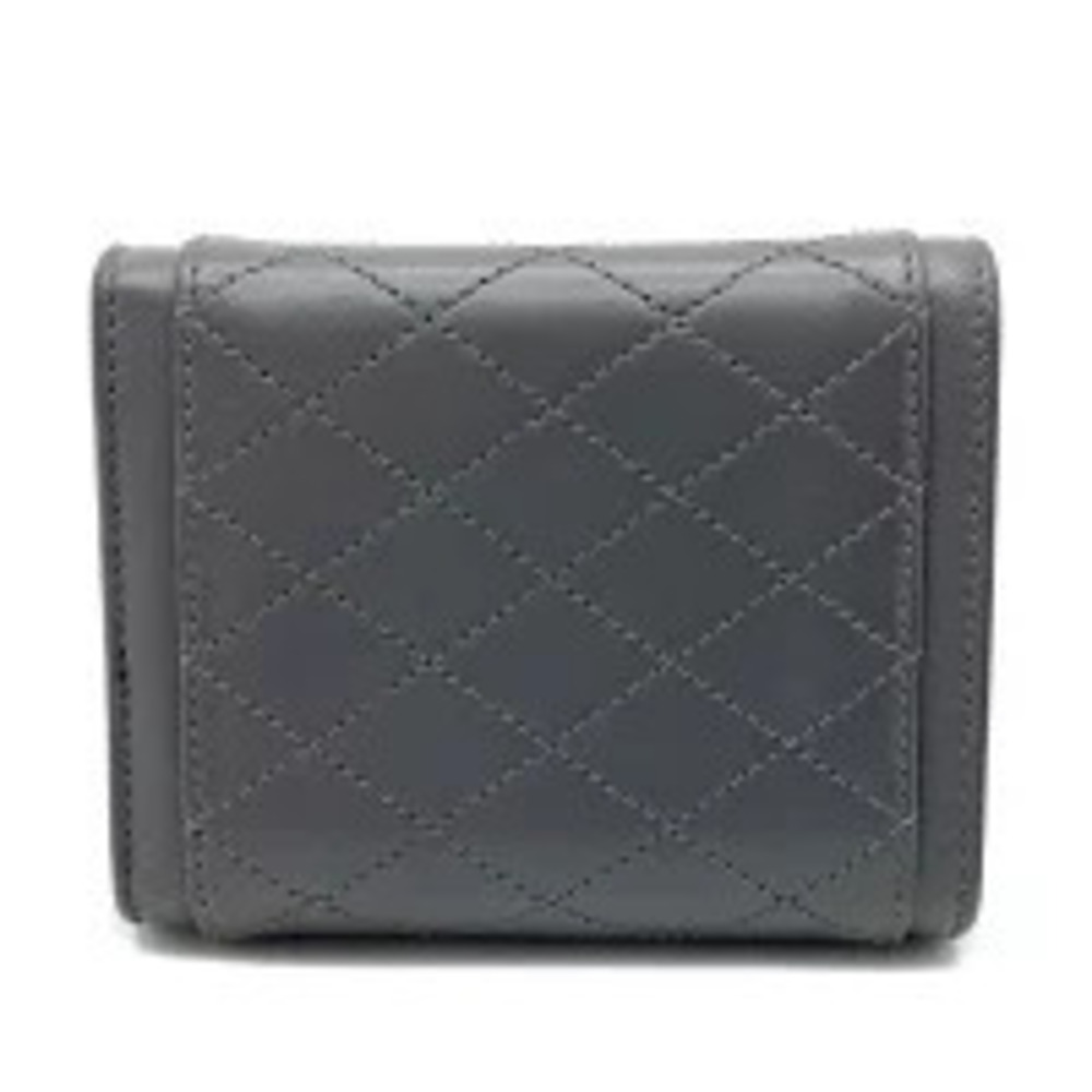 Saint Laurent Multifold Gay Tri YSL Gray Quilted fold Wallet Gray